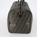 FENDI Zucca Canvas Boston Bag PVC Black Brown gold Auth 142675-3