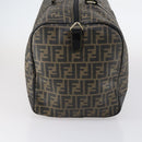 FENDI Zucca Canvas Boston Bag PVC Black Brown gold Auth 142675-4