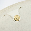 Christian Dior Honeycomb Canvas Shoulder Bag PVC White Gold Auth 142676-17
