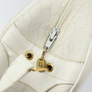 Christian Dior Honeycomb Canvas Shoulder Bag PVC White Gold Auth 142676-10