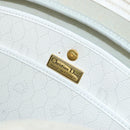 Christian Dior Honeycomb Canvas Shoulder Bag PVC White Gold Auth 142676-18