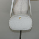 Christian Dior Honeycomb Canvas Shoulder Bag PVC White Gold Auth 142676-21