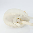 Christian Dior Honeycomb Canvas Shoulder Bag PVC White Gold Auth 142676-3