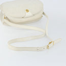 Christian Dior Honeycomb Canvas Shoulder Bag PVC White Gold Auth 142676-7