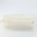 Christian Dior Honeycomb Canvas Shoulder Bag PVC White Gold Auth 142676-5