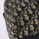 Christian Dior Trotter Canvas Boston Bag Navy Silver Auth 142677-15