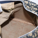 Christian Dior Trotter Canvas Boston Bag Navy Silver Auth 142677-19