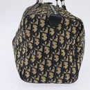 Christian Dior Trotter Canvas Boston Bag Navy Silver Auth 142677-4