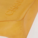 CHANEL Tote Bag rubber Yellow CC Auth 142680-9