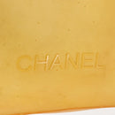 CHANEL Tote Bag rubber Yellow CC Auth 142680-18