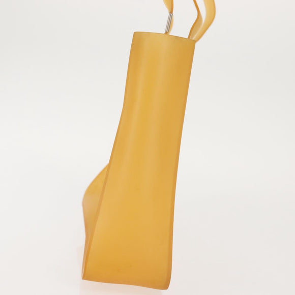 CHANEL Tote Bag rubber Yellow CC Auth 142680