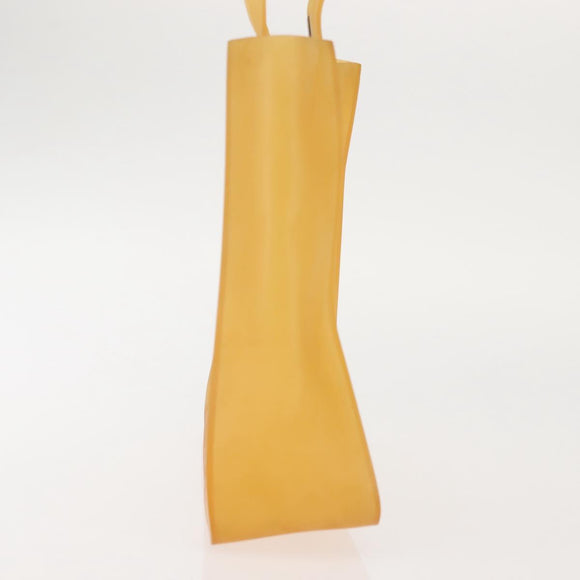 CHANEL Tote Bag rubber Yellow CC Auth 142680