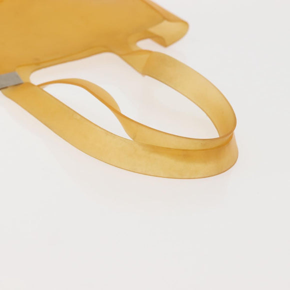 CHANEL Tote Bag rubber Yellow CC Auth 142680