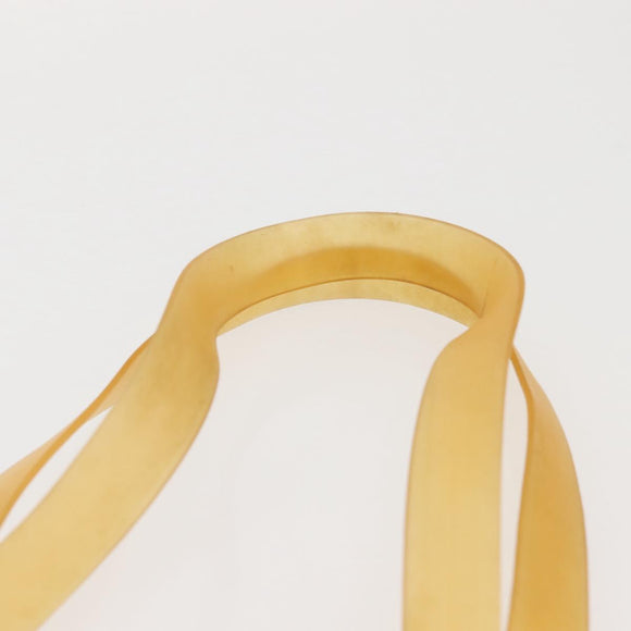 CHANEL Tote Bag rubber Yellow CC Auth 142680