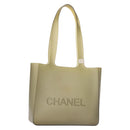 CHANEL Tote Bag Rubber Gray CC Auth 142681-1