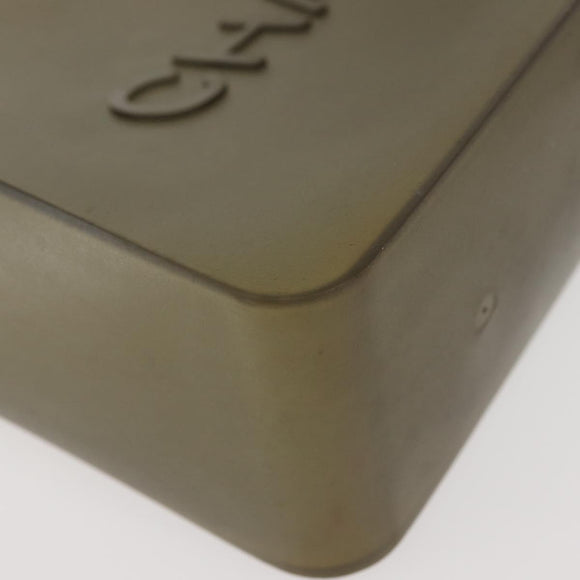 CHANEL Tote Bag Rubber Gray CC Auth 142681