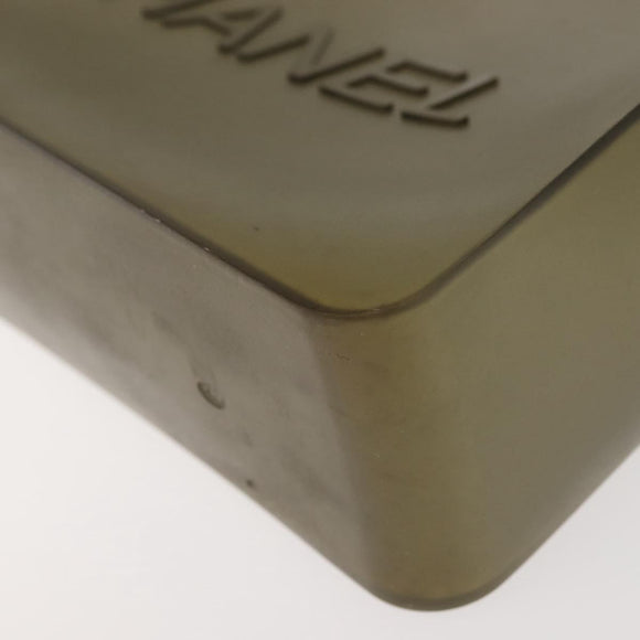 CHANEL Tote Bag Rubber Gray CC Auth 142681