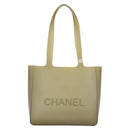 CHANEL Tote Bag Rubber Gray CC Auth 142681-2
