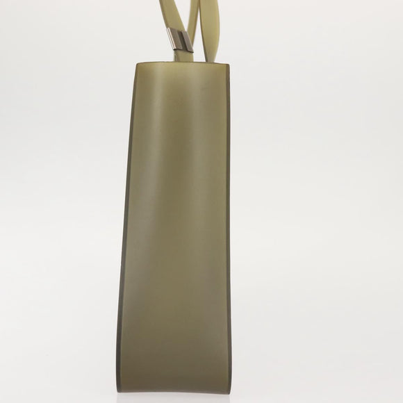 CHANEL Tote Bag Rubber Gray CC Auth 142681