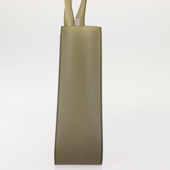 CHANEL Tote Bag Rubber Gray CC Auth 142681