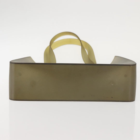 CHANEL Tote Bag Rubber Gray CC Auth 142681