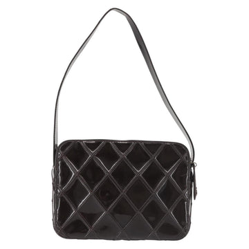 CHANEL Bicolore Shoulder Bag Patent leather Brown CC Auth 142682 - 0