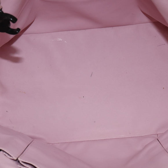 CHANEL High Summer Tote Bag Canvas Pink Silver CC Auth 142684