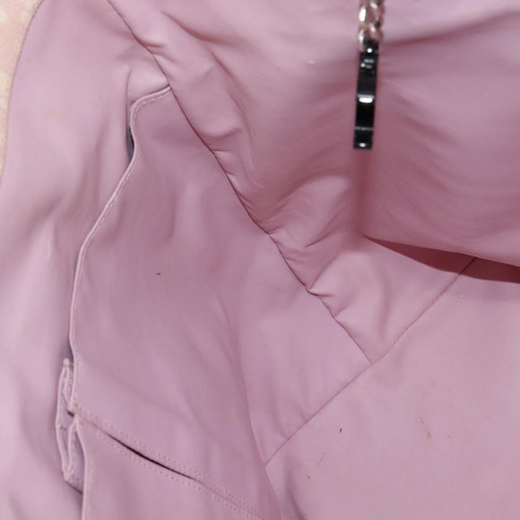 CHANEL High Summer Tote Bag Canvas Pink Silver CC Auth 142684