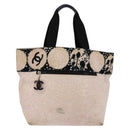 CHANEL High Summer Tote Bag Canvas Pink Silver CC Auth 142684-13