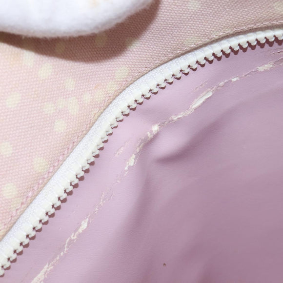 CHANEL High Summer Tote Bag Canvas Pink Silver CC Auth 142684