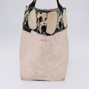 CHANEL High Summer Tote Bag Canvas Pink Silver CC Auth 142684-4