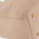 CHANEL Matelasse COCO Mark Chain Hand Bag Lamb Skin Beige CC Auth 142686-12