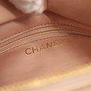 CHANEL Matelasse COCO Mark Chain Hand Bag Lamb Skin Beige CC Auth 142686-16