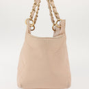CHANEL Matelasse COCO Mark Chain Hand Bag Lamb Skin Beige CC Auth 142686-4