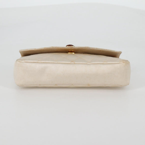 CHANEL Matelasse Chain Gribois Shoulder Bag Satin Gold CC Auth 142689V