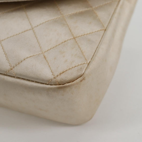 CHANEL Matelasse Chain Gribois Shoulder Bag Satin Gold CC Auth 142689V