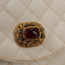 CHANEL Matelasse Chain Gribois Shoulder Bag Satin Gold CC Auth 142689V-16