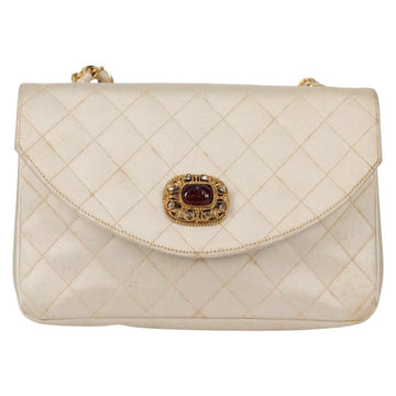 CHANEL Matelasse Chain Gribois Shoulder Bag Satin Gold CC Auth 142689V - 0