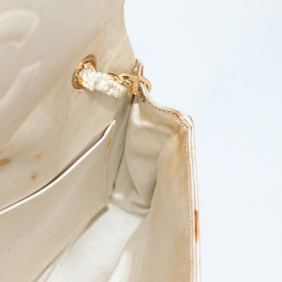 CHANEL Matelasse Chain Gribois Shoulder Bag Satin Gold CC Auth 142689V