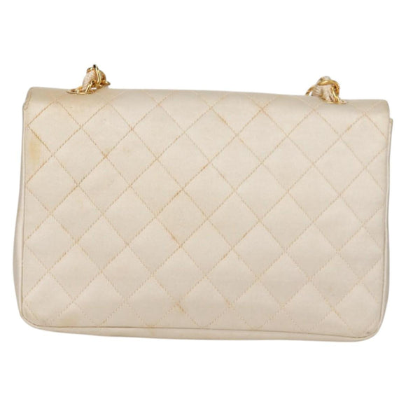 CHANEL Matelasse Chain Gribois Shoulder Bag Satin Gold CC Auth 142689V