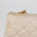 CHANEL Matelasse Chain Gribois Shoulder Bag Satin Gold CC Auth 142689V-4