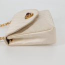 CHANEL Matelasse Chain Gribois Shoulder Bag Satin Gold CC Auth 142689V-5