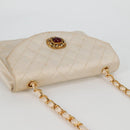 CHANEL Matelasse Chain Gribois Shoulder Bag Satin Gold CC Auth 142689V-7