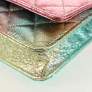 CHANEL Chain Matelasse 2.55 Shoulder Bag Leather Multicolor Gold CC Auth 142691SM-16