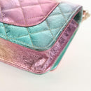 CHANEL Chain Matelasse 2.55 Shoulder Bag Leather Multicolor Gold CC Auth 142691SM-18