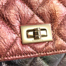 CHANEL Chain Matelasse 2.55 Shoulder Bag Leather Multicolor Gold CC Auth 142691SM-19