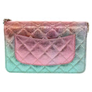 CHANEL Chain Matelasse 2.55 Shoulder Bag Leather Multicolor Gold CC Auth 142691M-3