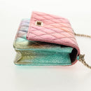 CHANEL Chain Matelasse 2.55 Shoulder Bag Leather Multicolor Gold CC Auth 142691SM-4