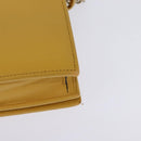 GUCCI Chain Shoulder Bag Leather Yellow 354697 Auth 142696-16