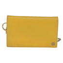 GUCCI Chain Shoulder Bag Leather Yellow 354697 Auth 142696-13
